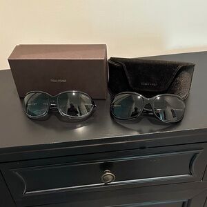 Tom Ford Black and Grey Sunglasses Duo with Branded Box and Velvet Case.